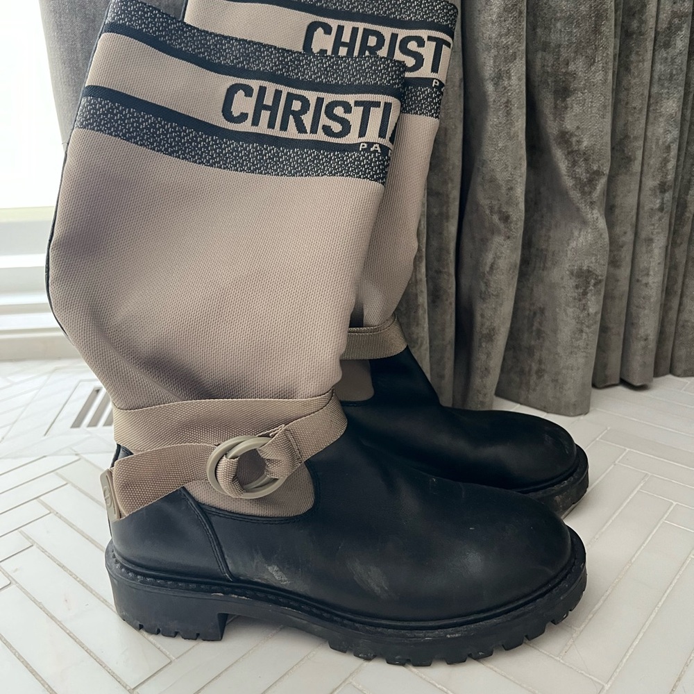 DIOR Black and Taupe D-Major Rain Boots rare - Picture 12 of 13